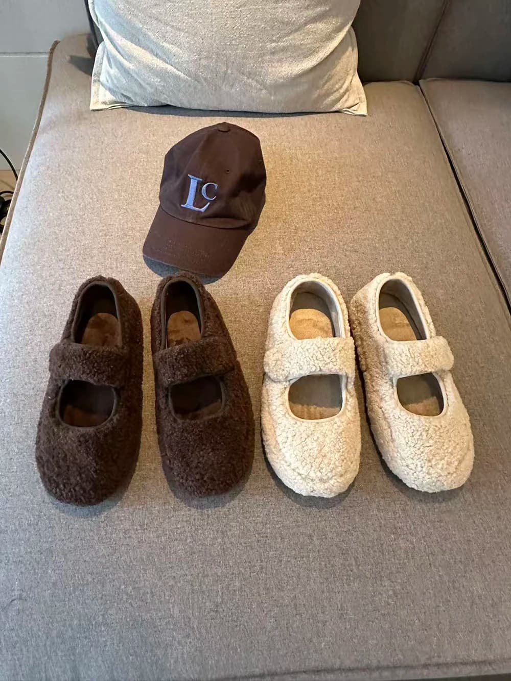 Scarpe basse slip-on in pelliccia sintetica di agnello stile coreano, scarpe da donna alla moda, graziose pantofole in lana, scarpe casual con tacco piatto e punta tonda