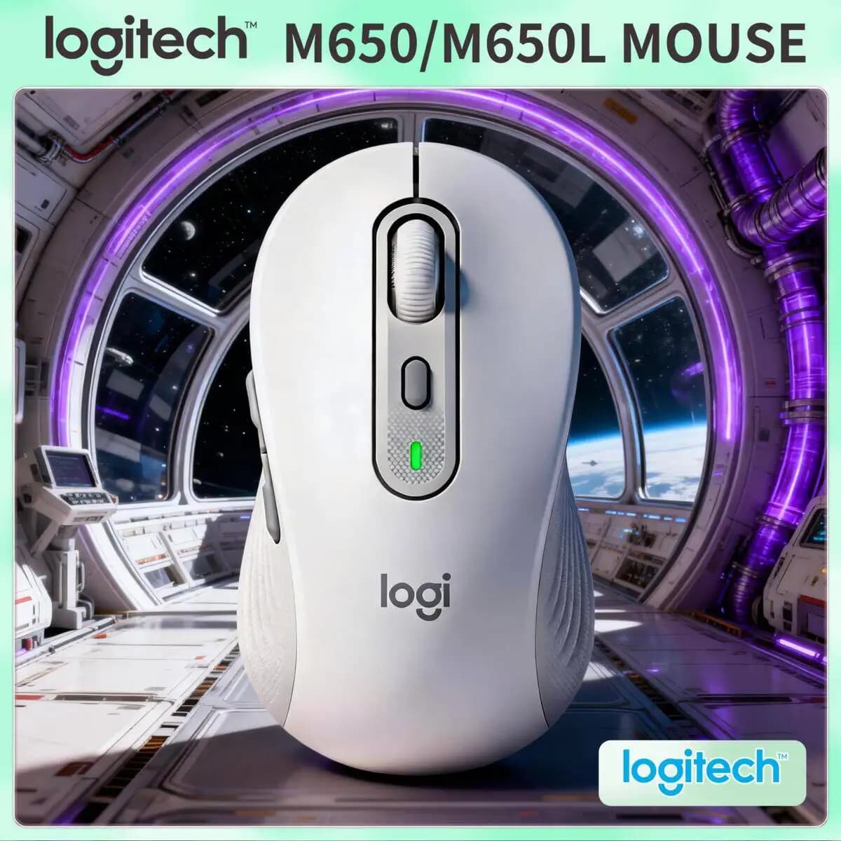 Logitech M650 M650L Ergonomic Bluetooth Mouse Silent Operation Multi-Device Support For Windows Mac Laptop Office Use