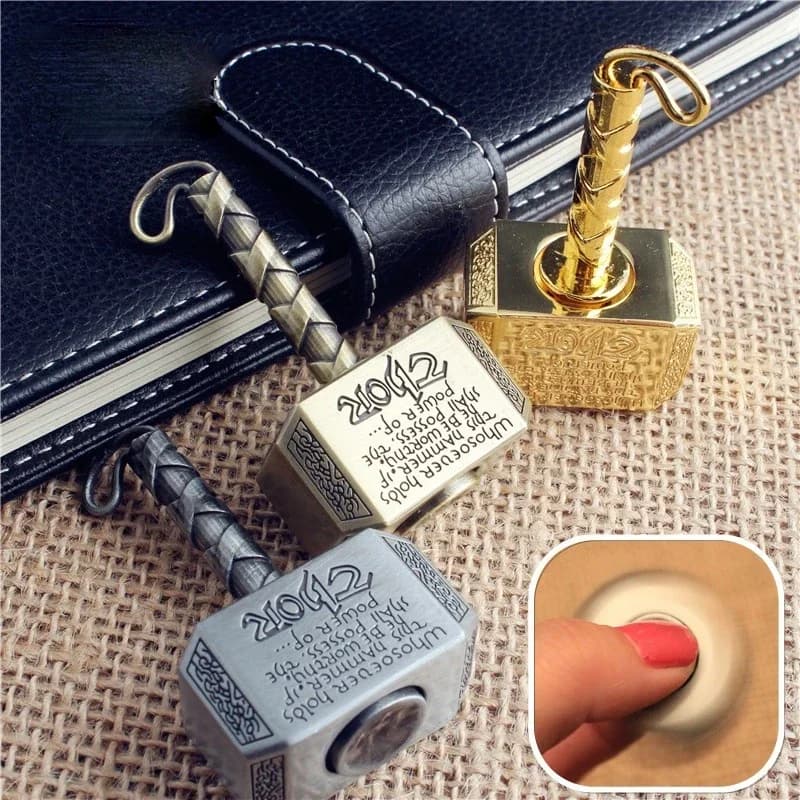 Martello di Thor Mano Fidget Spinner Spinning Top in metallo Punta Giroscopio EDC Alleviare lo stress Giocattolo Punta delle dita Anti ansia Per i bambini