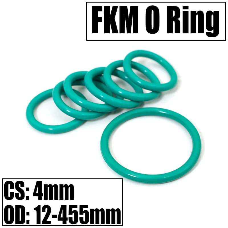 1-5PCS FKM O Ring Guarnizione di Tenuta Spessore CS 4mm OD 12-455mm Resistenza Olio/Alta Temperatura Rondella Fluoro Gomma Distanziatore