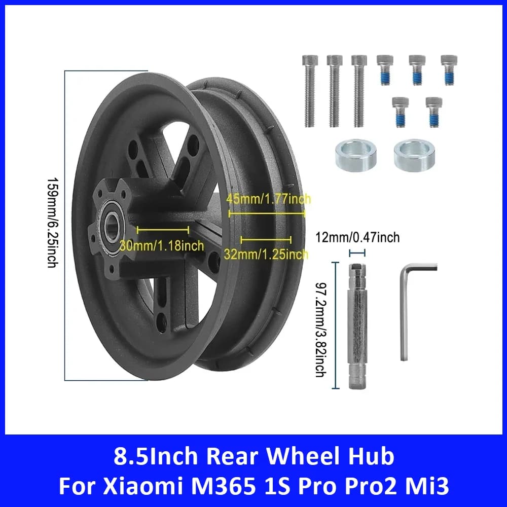 Mozzo ruota posteriore da 8,5 pollici per Xiaomi M365 1S Pro Pro2 Mi3 Accessori scooter elettrico Pneumatico solido non pneumatico Mozzo diviso Pezzo di ricambio