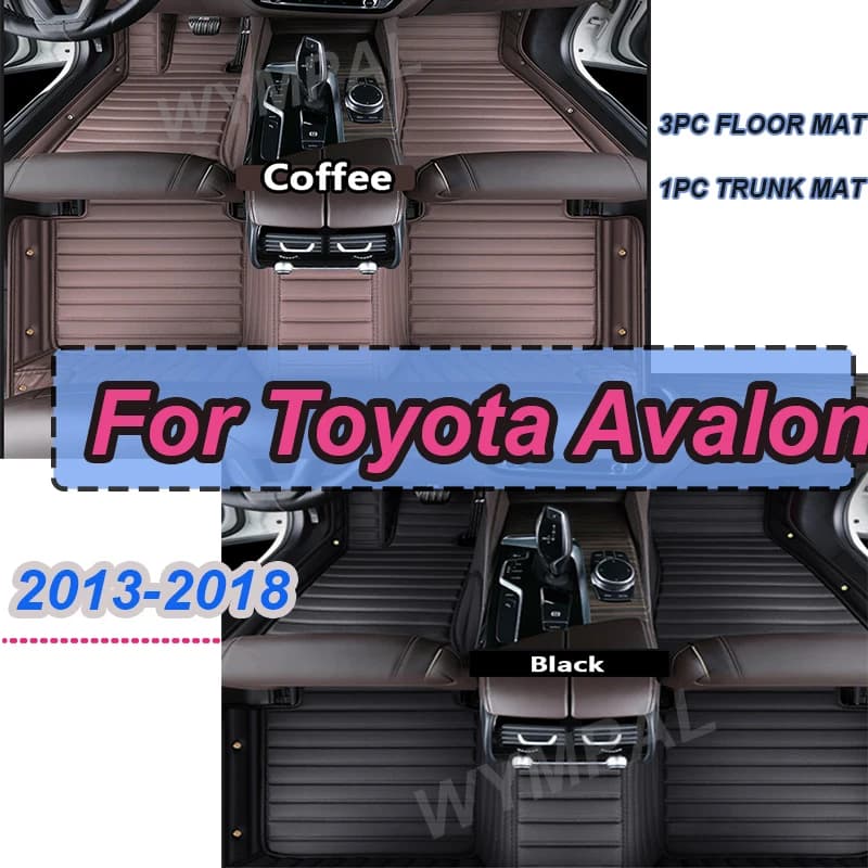 LUXURY Car Floor Mats For Toyota Avalon XX40 2013~2018 Durable Waterproof Carpet Luxury Leather Mat Car Accessories Auto Rugs