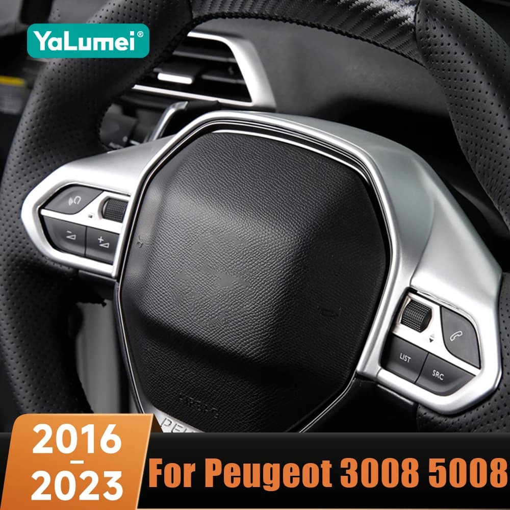Per Peugeot 3008 5008 GT 2016-2023: Adesivo Decorativo per Rivestimento Volante Auto, Accessori