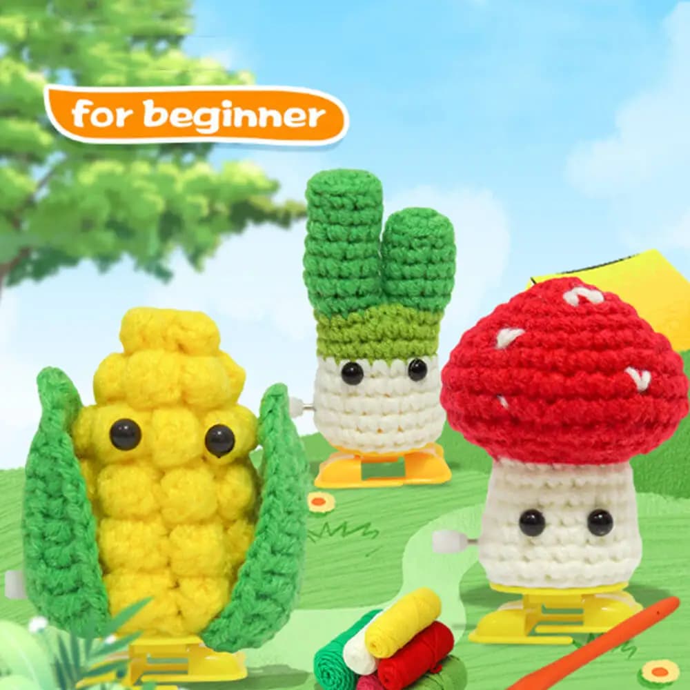 Kit all'uncinetto fai-da-te Set di motivi vegetali adatto per principianti Kit di uncinetti Modello di mais Decorazione domestica artistica fatta a mano