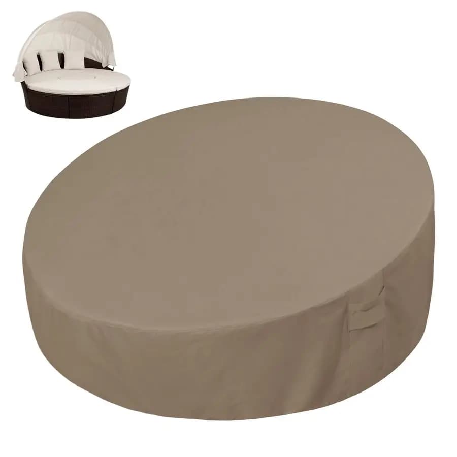 Cover for Daybed by Exterior Resistant 600D, 75 Inch, UV-resistant, Waterproof Cover for Patio Roll Sofa with Hood