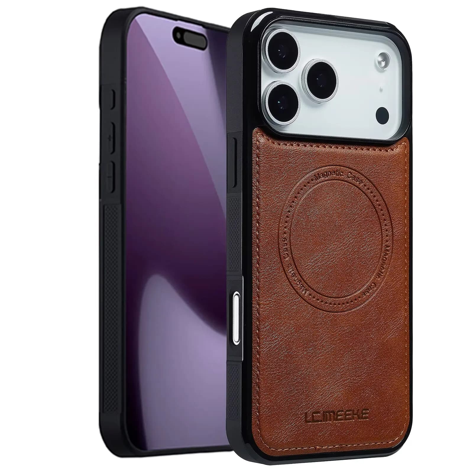 Custodia per telefono Magsafe per iPhone 17 Pro Max, cover in pelle di lusso per uso aziendale