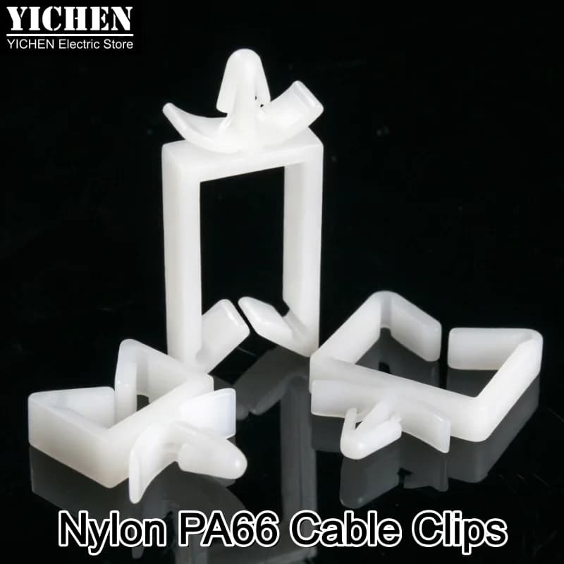 100 Pezzi Clip per Cavi in Nylon PA66, Morsetti Autobloccanti 4.8mm, Organizzatore Cavi Auto, Supporto per Cablaggio in Plastica CHP