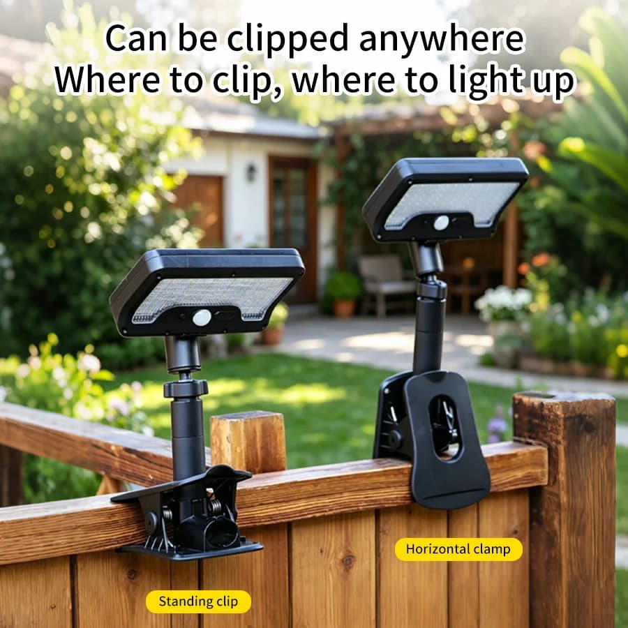 Solar LED Street Lights Outdoor Clip-on Motion Sensor Wall Lamp Waterproof Gate Fence Deck Garden Camping Tent Security Light