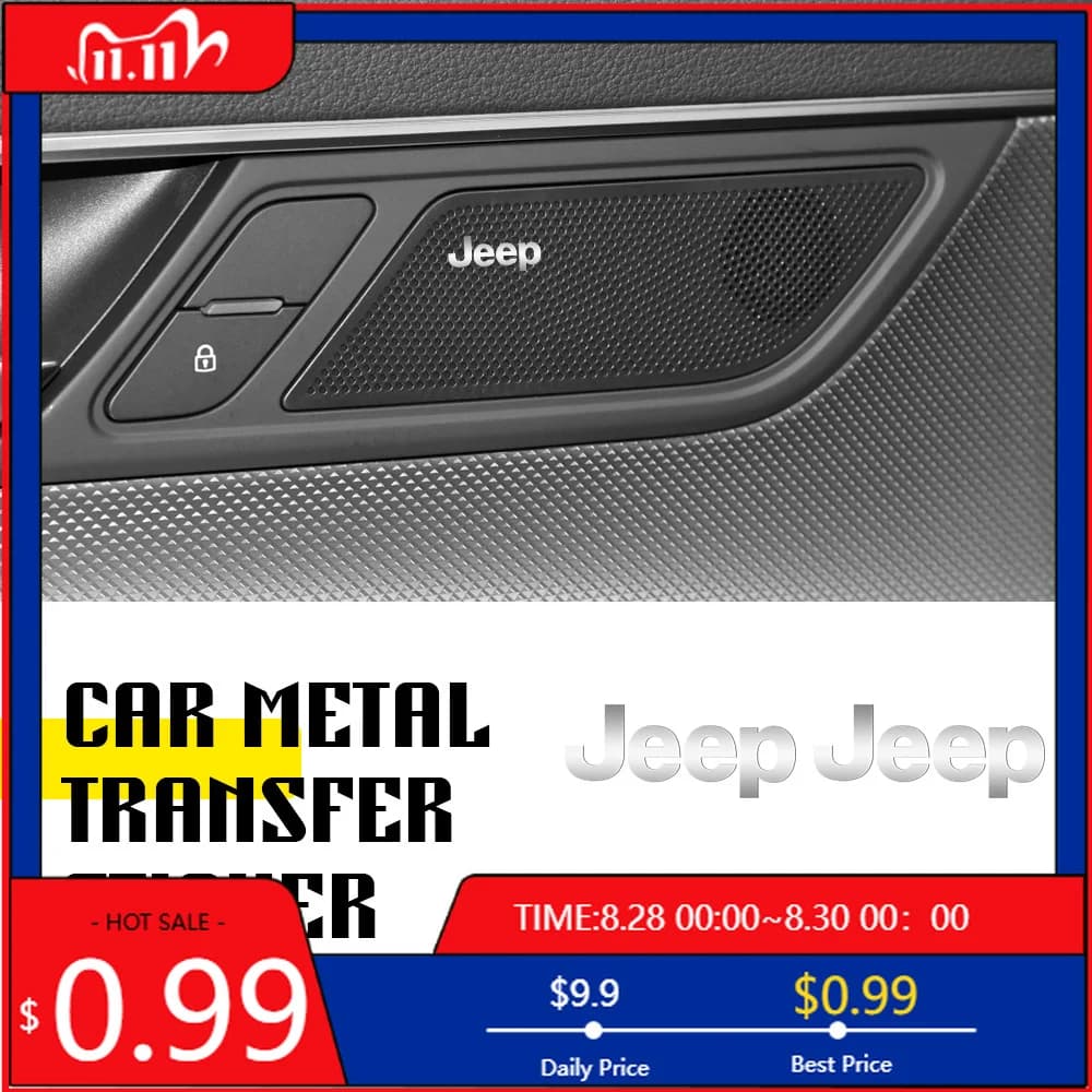 Cup Holders 2/5/10pcs 3D Aluminum Car Interior Decoration Stickers For Jeep Renegade Wrangler JK Compass Cherokee Patriot Auto S