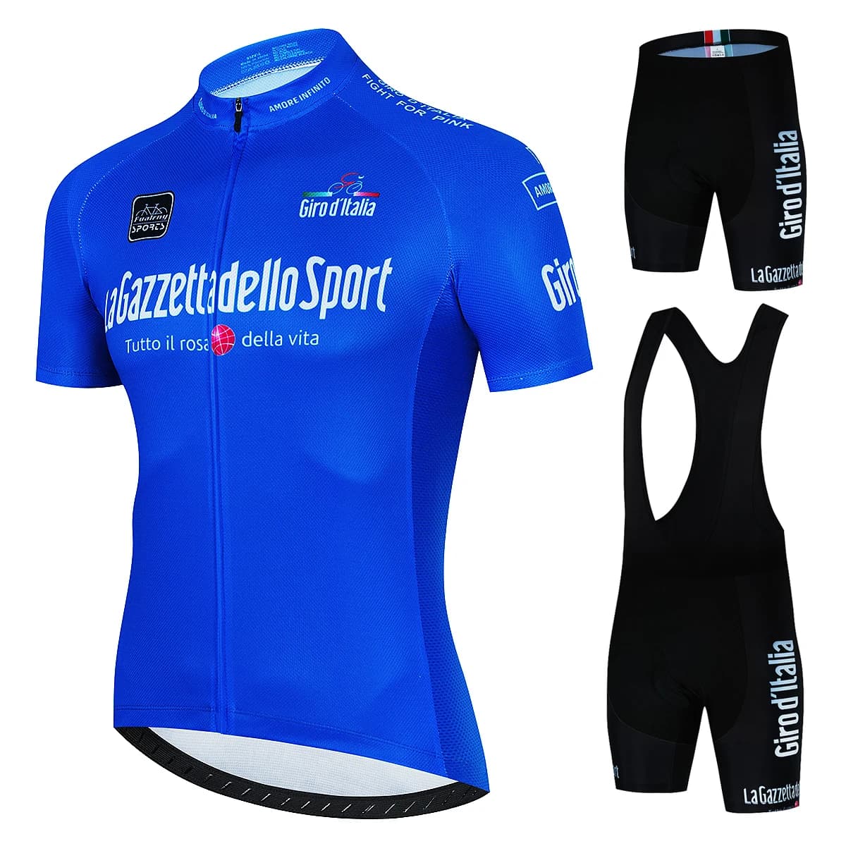 2022 blue Tour De Italy D'ITALIA estate ciclismo Jersey Set traspirante Sport Racing Bicycle19D bavaglino Gel Shorts abbigliamento ciclismo