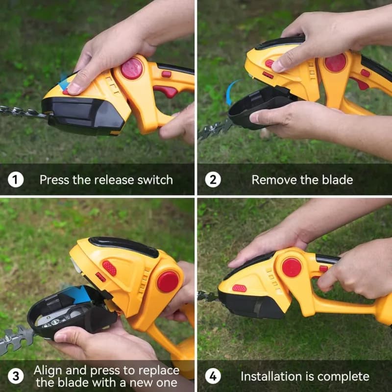 2 In 1 Rechargeable Electric Hedge Trimmer Mini Lawn Mower Handheld Garden Grass Shear Pruning Cutter