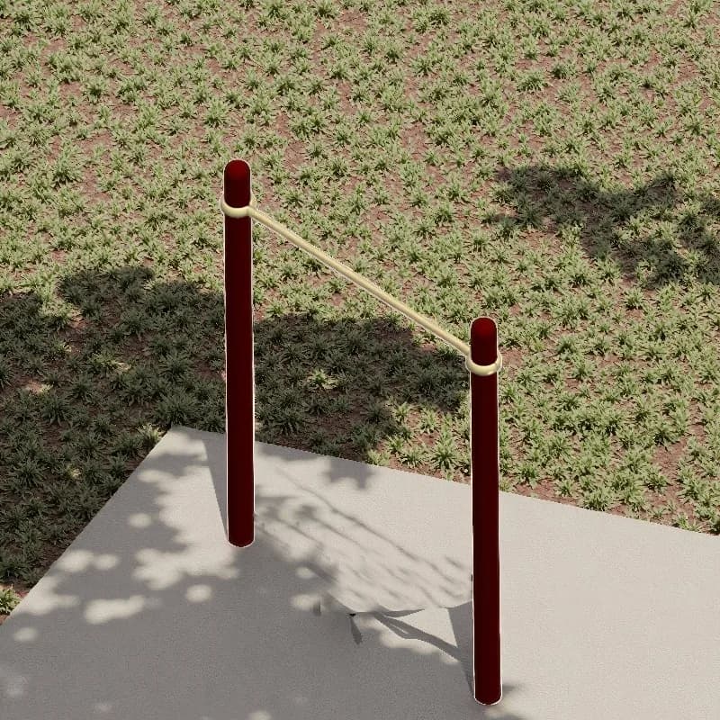Parallel bars in outdoor steel: park fitness equipment with pull-up bar for adult workouts