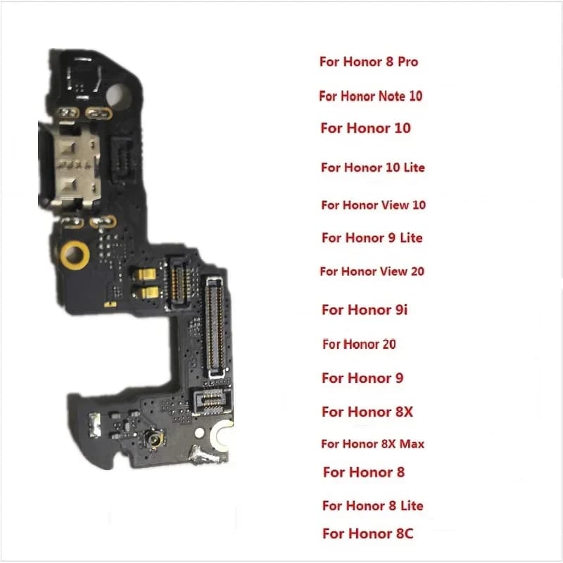 USB With Microphone Charging Charger Dock Port Board Flex Cable For HuaWei View 20 Honor 8C 8X Note 10 9 9i 9 Lite Max Pro