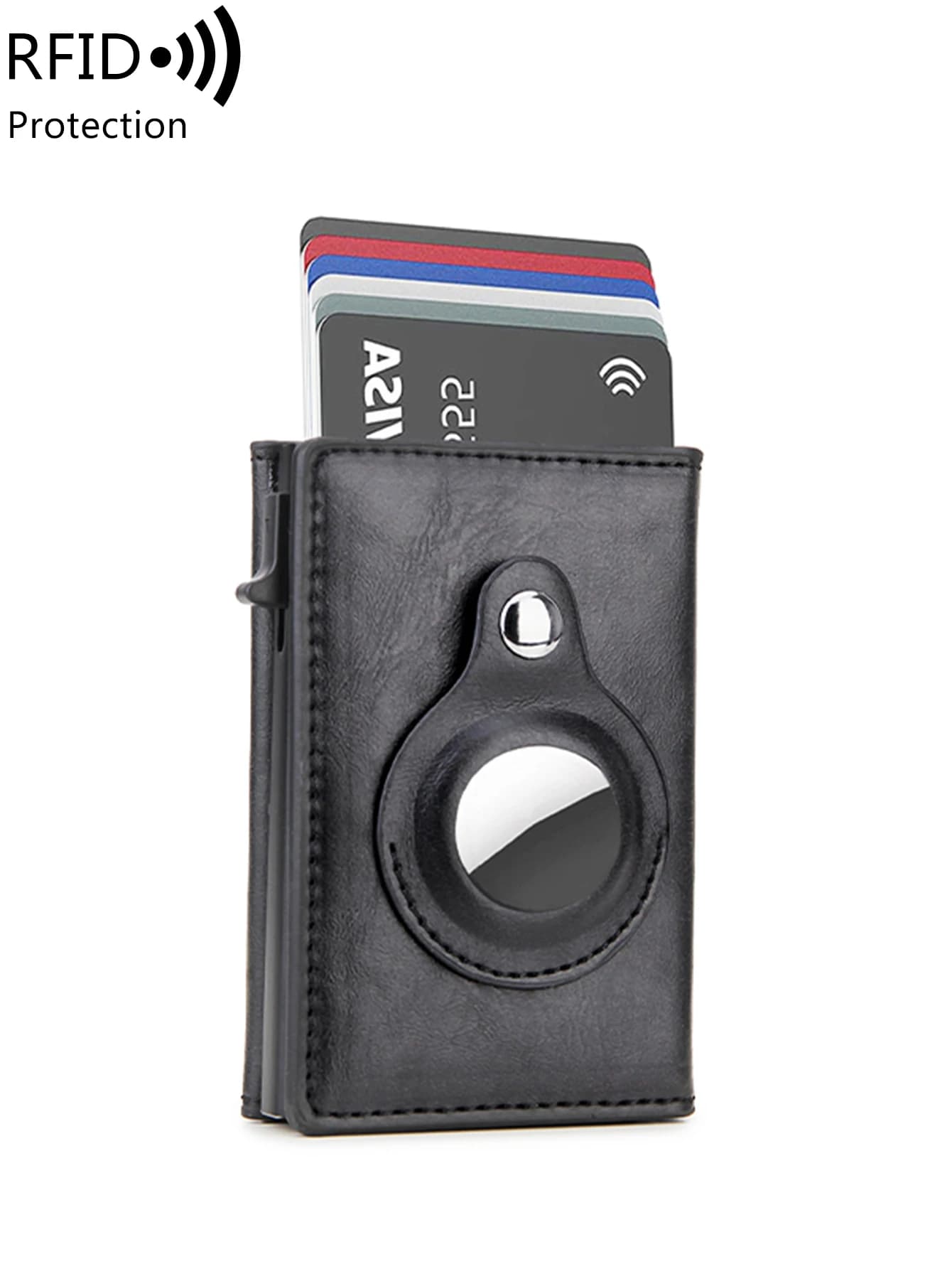 Portafoglio da uomo ultrasottile schermato RFID, adatto per portafoglio a tre pieghe Anovus Air Tag