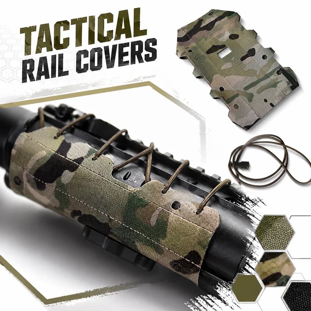 Copertura Tattica per Rail Arma, Protezione a Lisca di Pesce per Paracalore, Compatibile con Picatinny Rail, Attrezzatura Resistente al Calore per Caccia e Airsoft