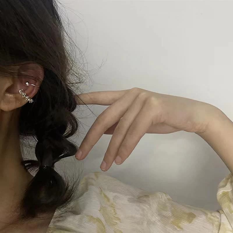 1 Set Fashion Exquisite Rhinestone Decor Ear Cuff earring for Woman Ear Trendy Summer New Arrival Christmas Jewelry Gift