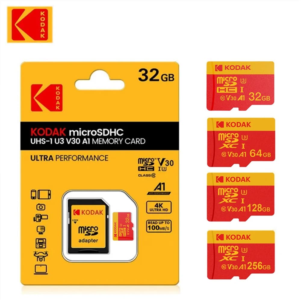 KODAK MicroSD Card Memory Card 32GB 64GB Special For Driving Recorder 128GB 4K High Speed Flash Memory TF Flash Cards for Camera