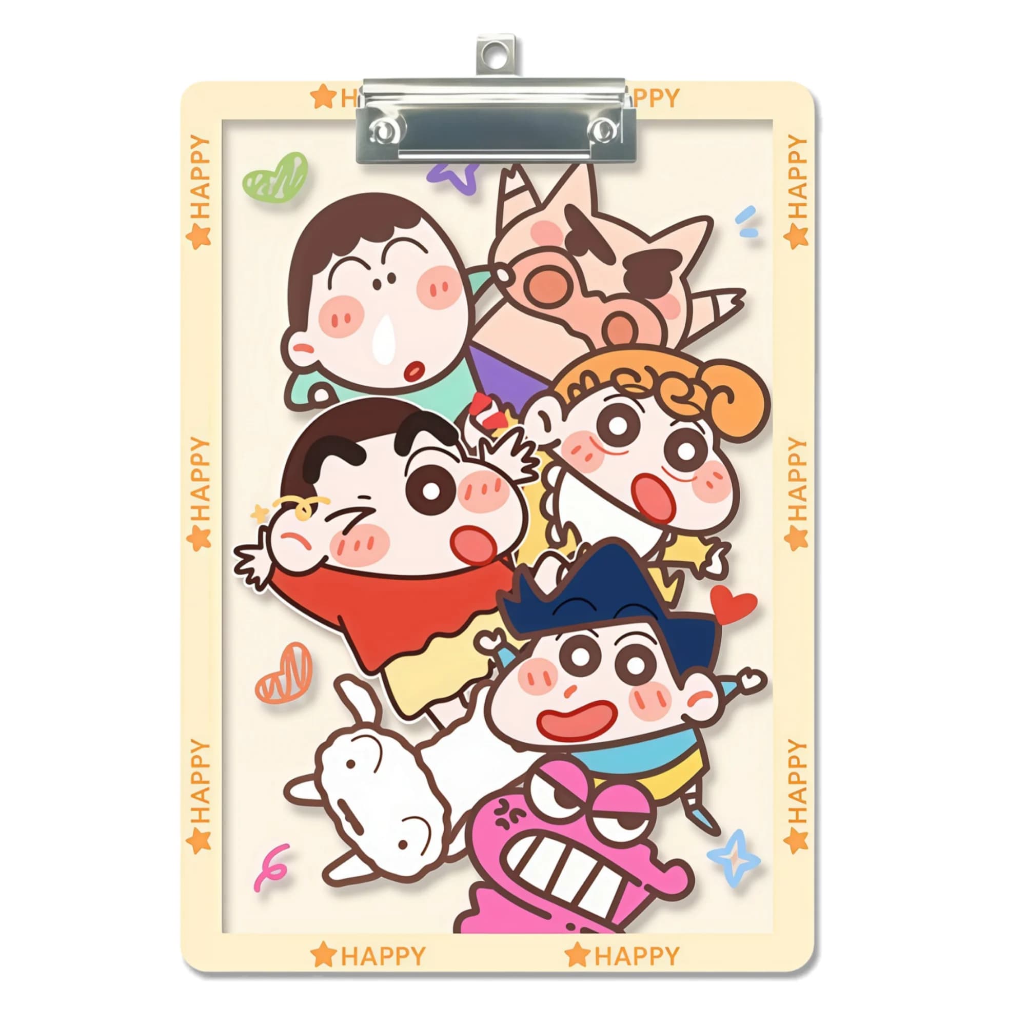 2Pcs Crayon Shin-chan A4 Writing Clipboard, Transparent Anime File Folder Board For Student Exam Paper Document Holder