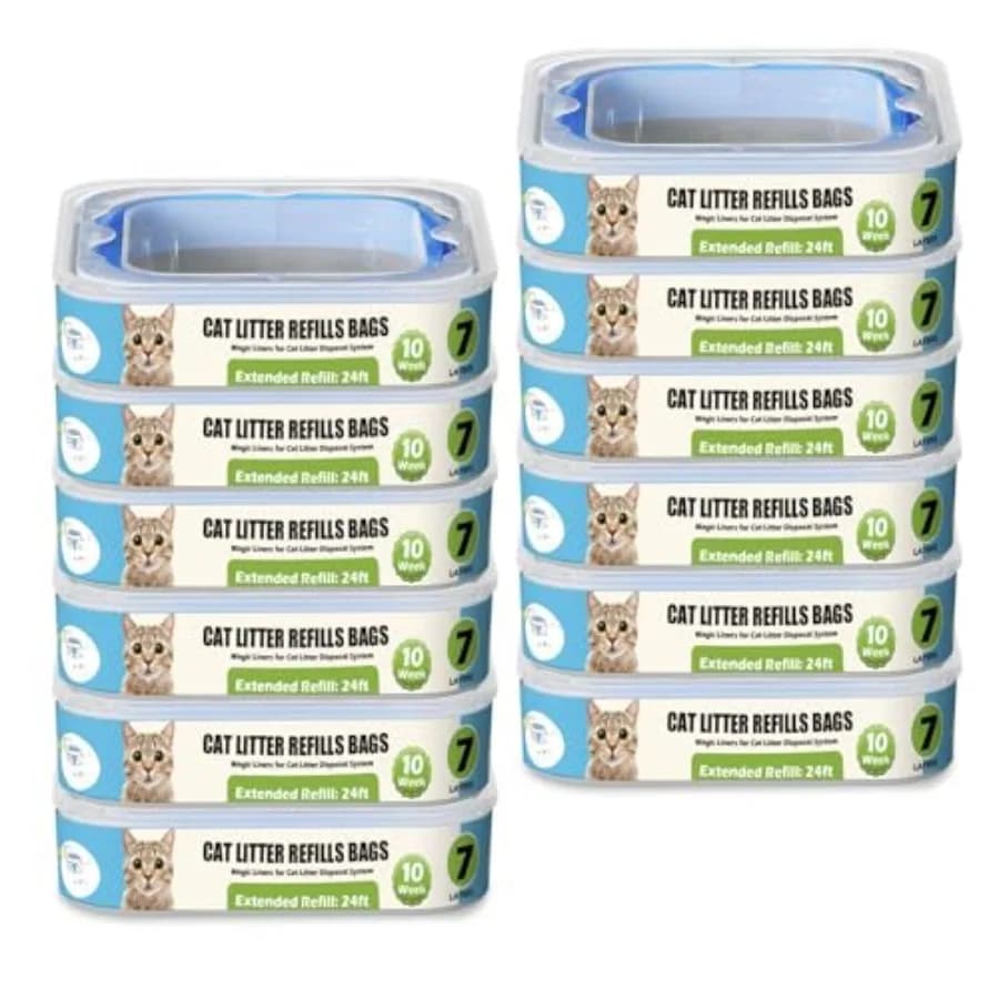 Cartucce di Ricambio per Lettiera per Gatti Compatibili con il Secchio per Lettiera Your Genie Litter Standard Plus e XL, Confezione da 12