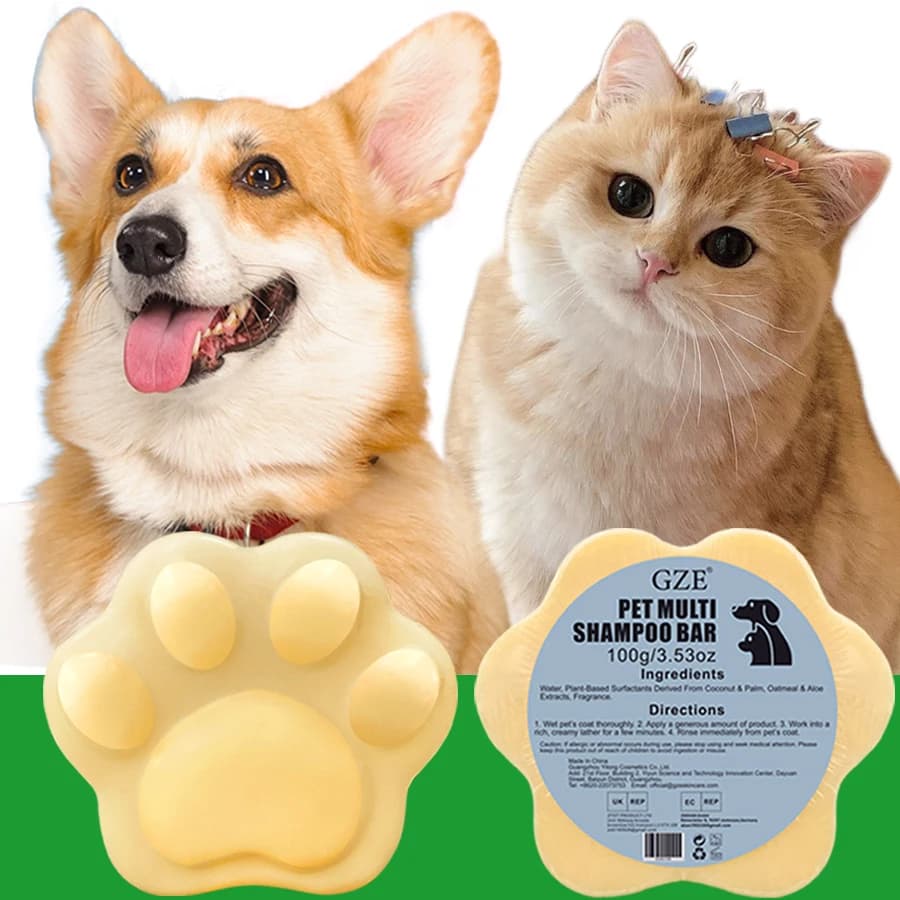 GZE Shampoo and balm for pets Bar soap 2 in 1 for dogs and cats - Helps itching, hot spots, irritation and allergies, sensitive skin