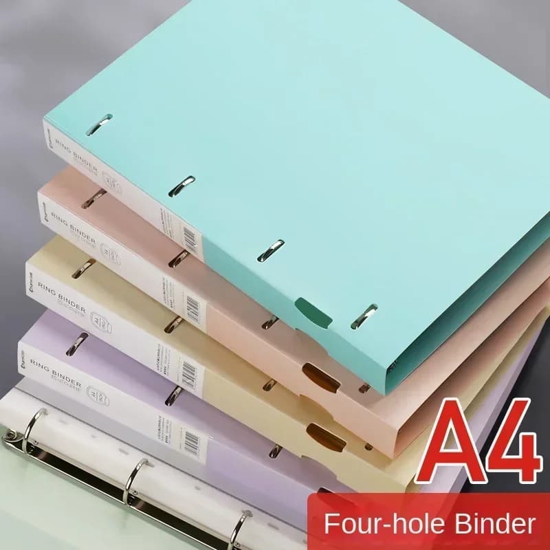 NUOVO Cartella Portadocumenti Portatile a 4 Fori Tipo D, Formato A4, in Plastica, con Fogli Mobili, Scatola Portadocumenti, Borsa Portadocumenti, Scatola Portadocumenti per Studenti