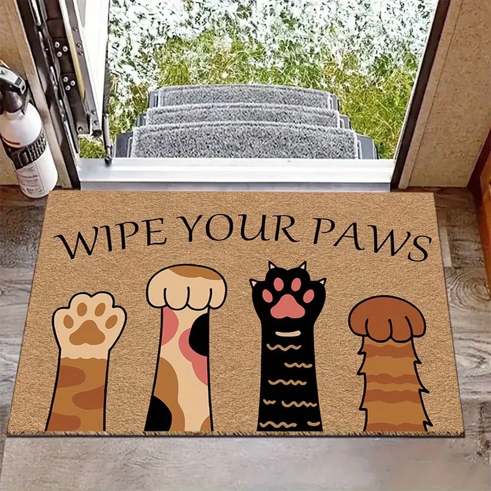 Tappeto Zerbinetto Divertente con Zampa di Gatto/Cane per Porta d'Ingresso, Tappeto di Benvenuto per Esterni e Interni, Decorazione Domestica per Amanti degli Animali Domestici
