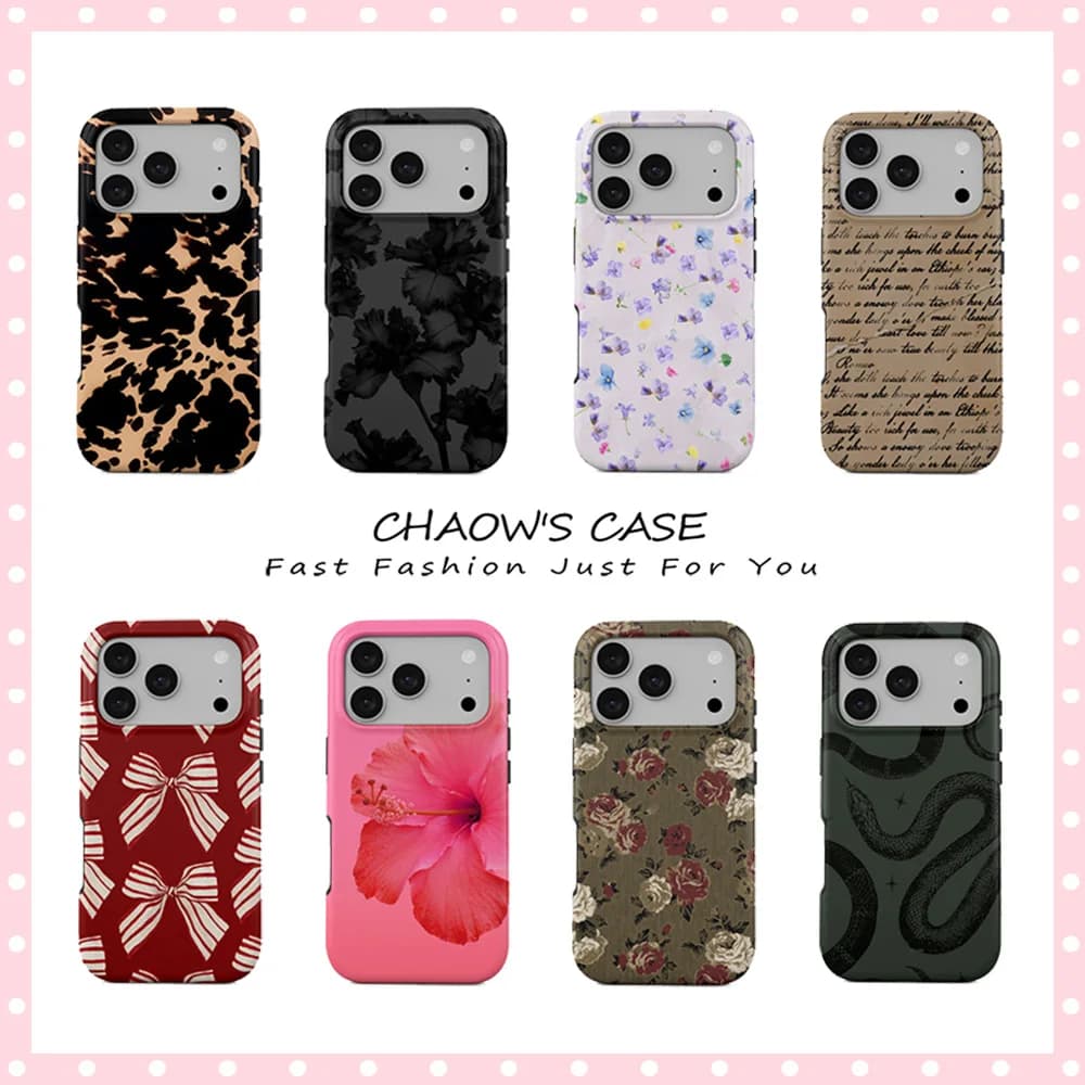Custodia per telefono di lusso con stampa leopardata e motivo floreale per iPhone 17 16 15 14 13 12 11 Pro Max Air Plus, cover posteriore a doppio strato di lusso