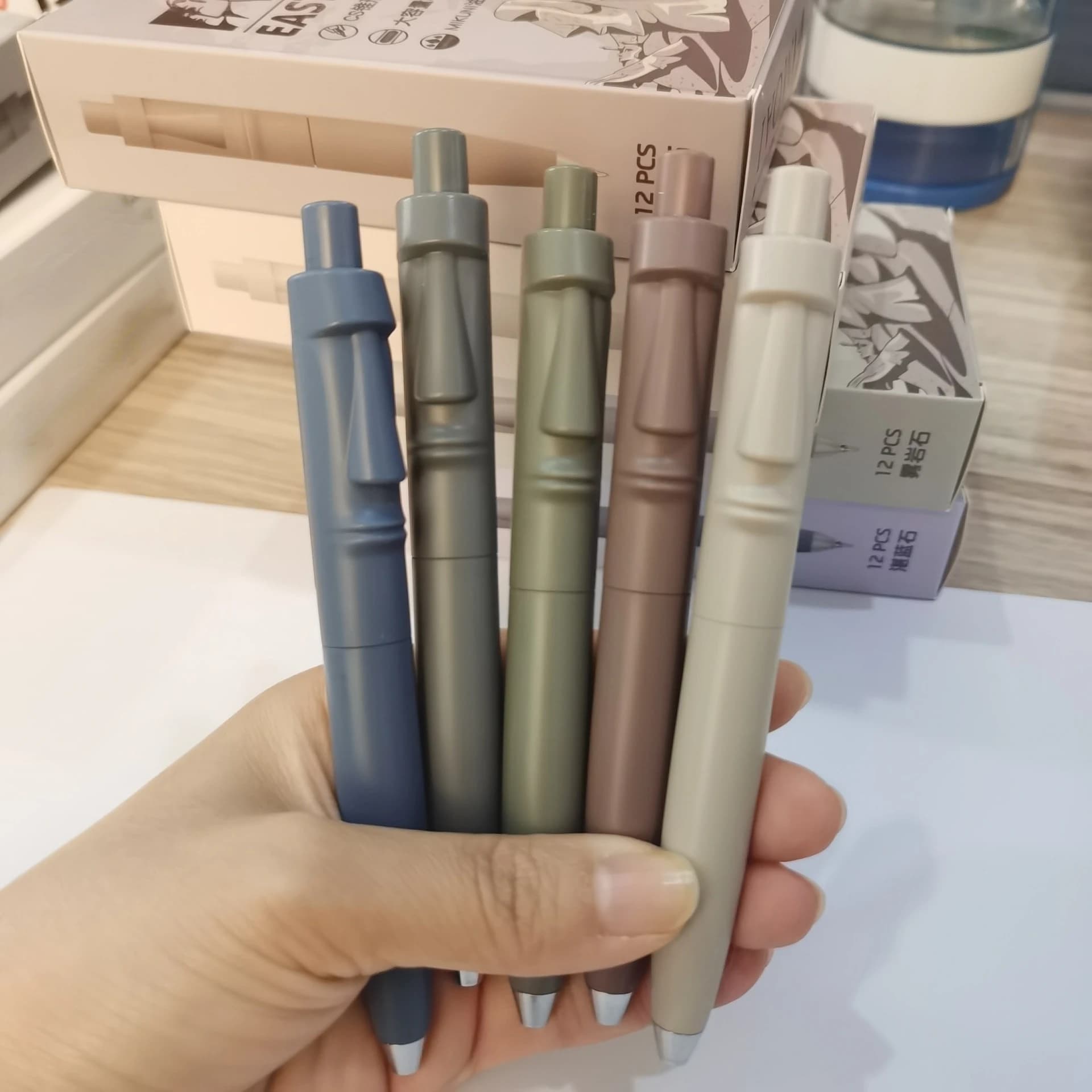 5 pz/set Statue isola di pasqua penne Gel statua di pietra creativa penna a sfera penne da scrittura cancelleria forniture per ufficio scolastico
