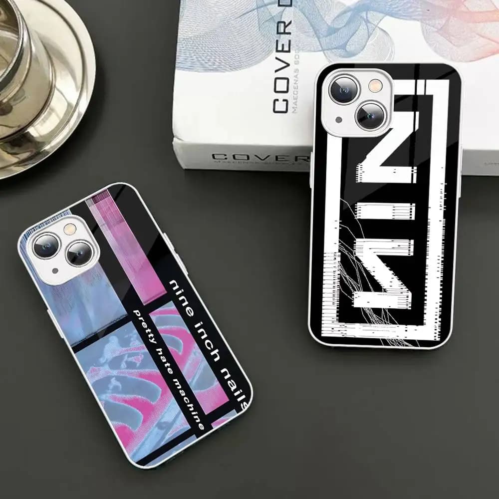 1pc Rock Band Nine I-Inch N-Nails per IPhone 14 13 12 Mini 11 Pro XS Max X XR 14 Plus Cover in vetro temperato
