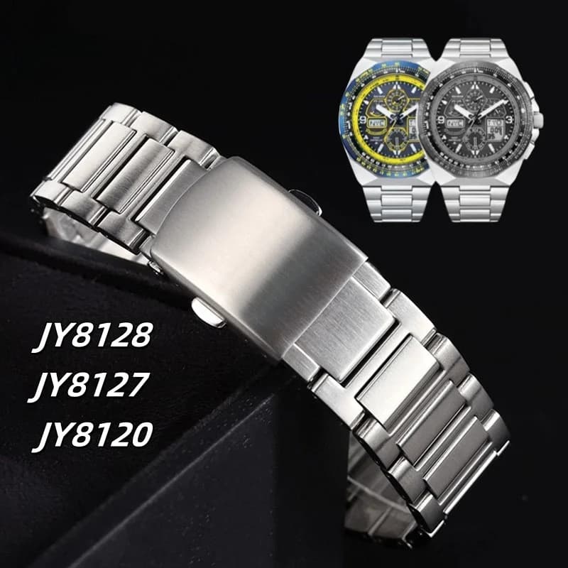 For Citizen Blue Angel 4th Generation JY8125 Men's Metal Watch Strap JY8128 JY8127 JY8120 Solid Stainless Steel Strap