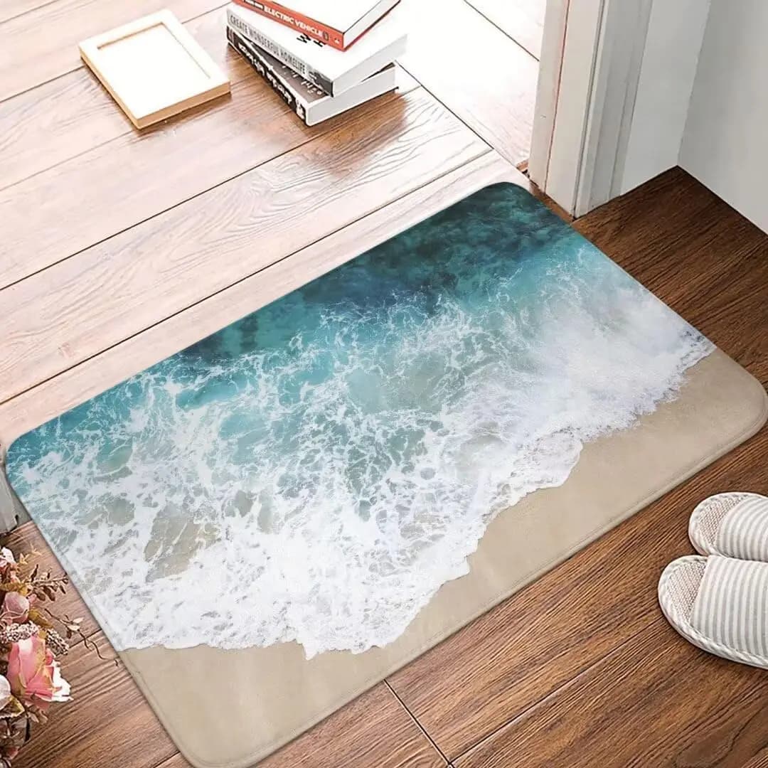Summer Beach Sea Waves Entrance Doormat Home Decor Kitchen Hallway Balcony Rugs Bathroom Non-Slip Foot Pad Bedroom Door Mat