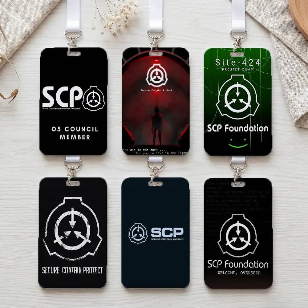 Porta Badge Portatile SCP Foundation con Cordino per il Personale - Custodia per Carte da Ufficio Classica