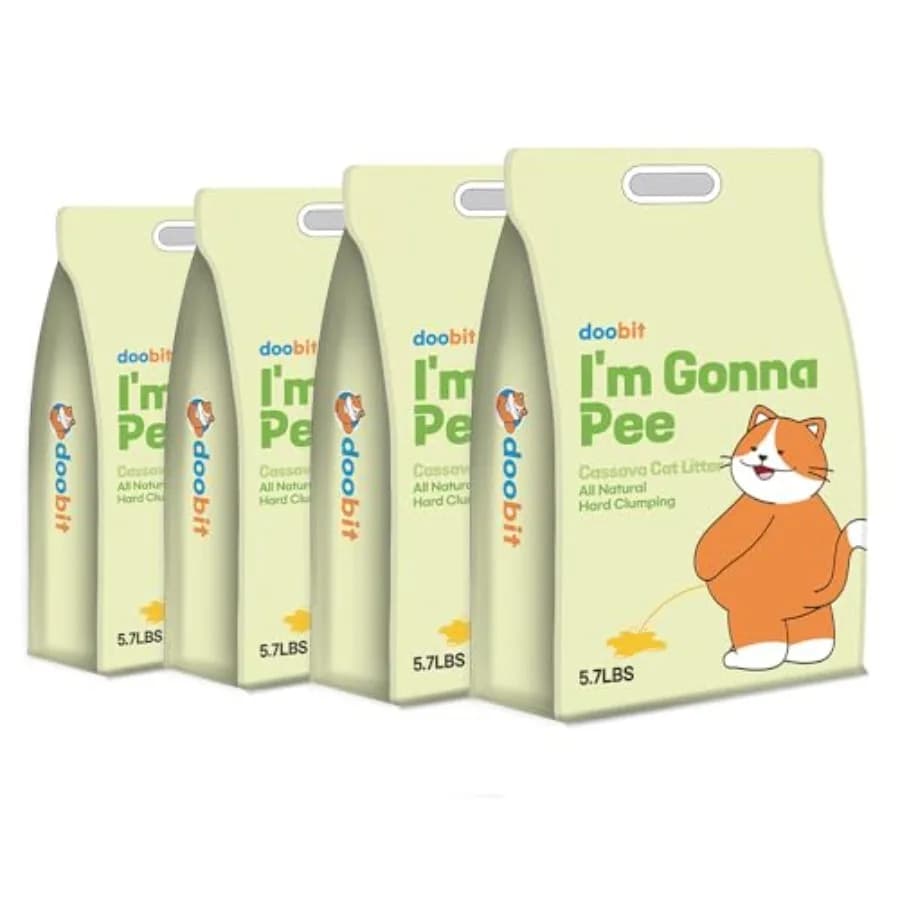 Lettiera Naturale per Gatti in Cassava, Controllo Odori, Senza Polvere, Pulizia Avanzata delle Zampe, Lettiera Agglomerante per Gatti Multipli, per Gattini e Gatti Sensibili L Miab