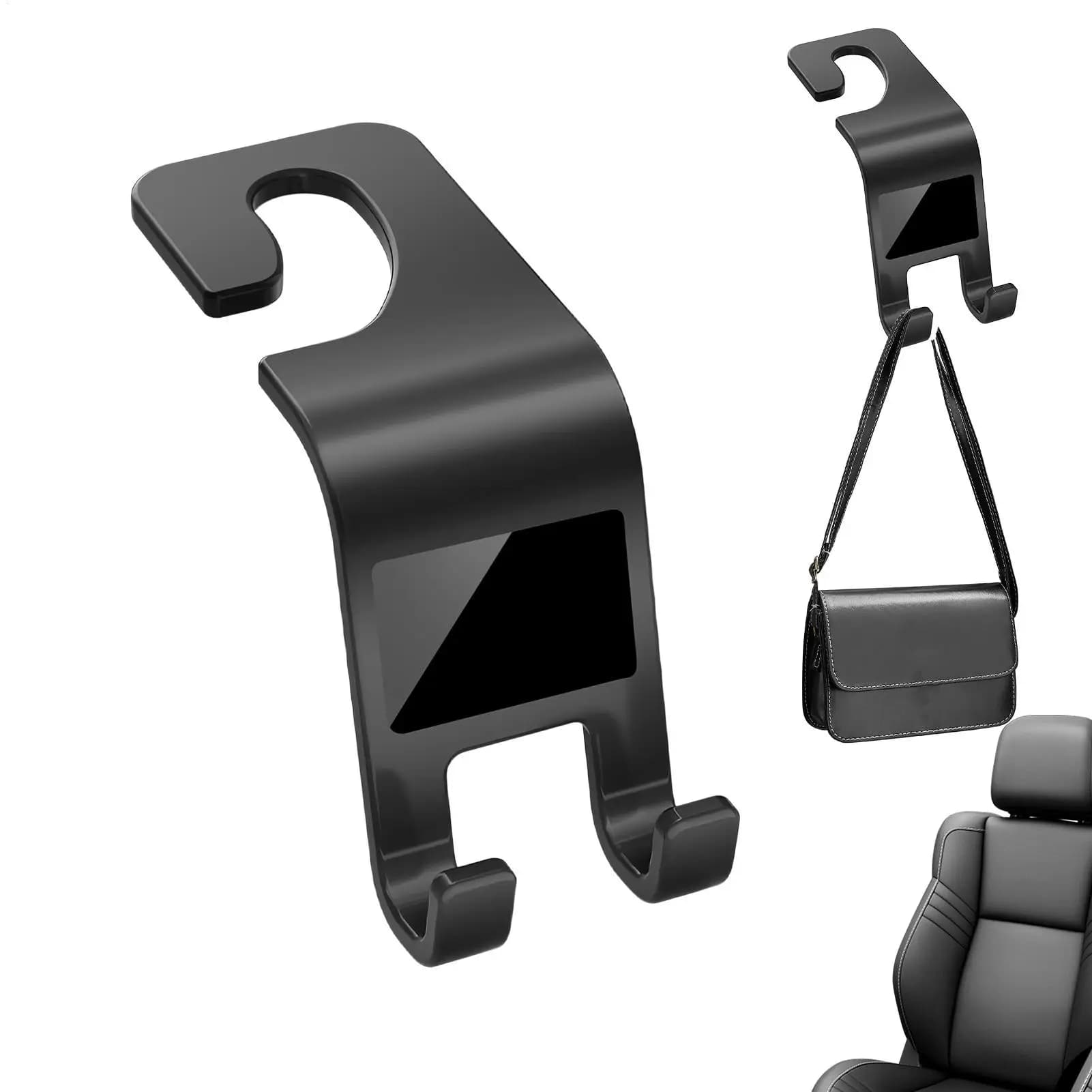 Ganci per Poggiatesta Auto, Gancio Organizzatore Antiscivolo Resistente, Supporto Universale per Borse, Vestiti, Accessori Interni Auto