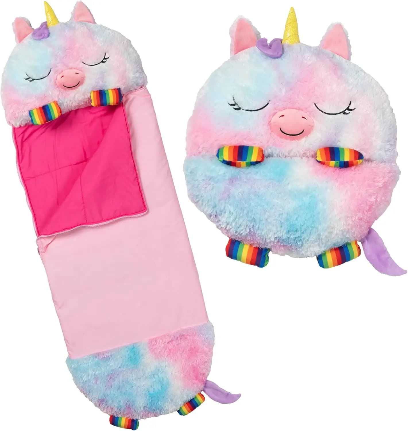 Cushion Unicorn Rainbow and Pele Bag for Children 3+, Size Media 54x20, Play and Rest