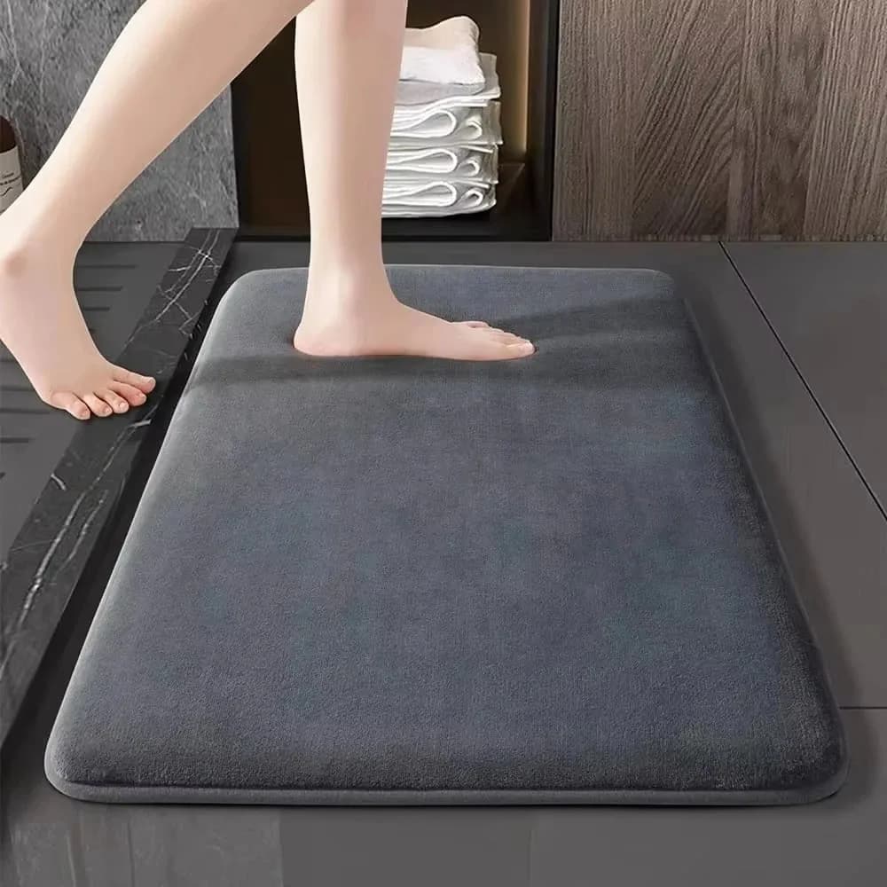 Tappetino da bagno super assorbente, tappetino antiscivolo in velluto corallo per bagno, tappetino per porta
