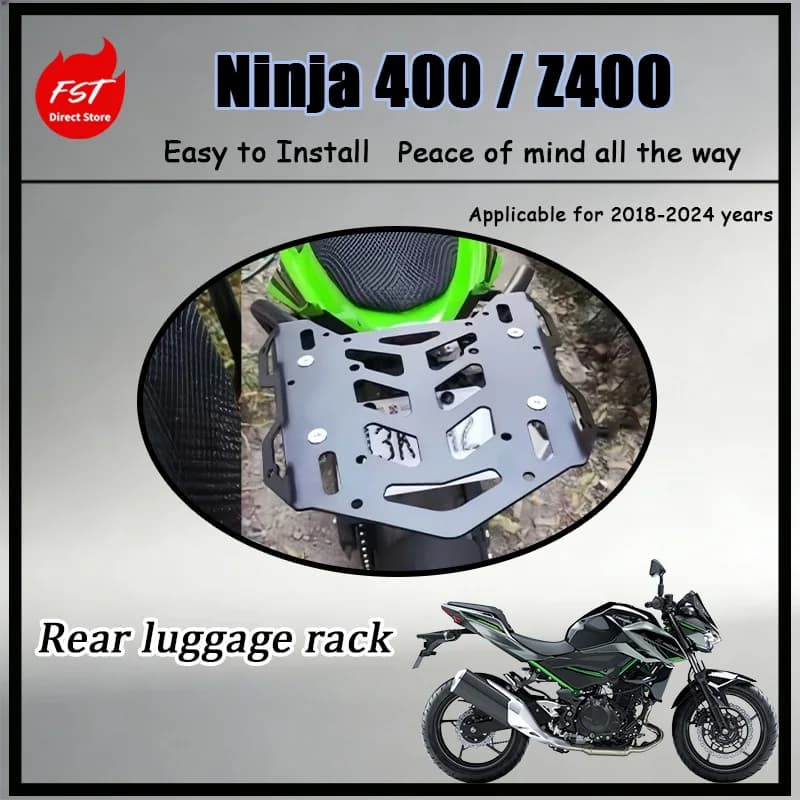 FOR Ninja 400 Z400 18-24 Rear Fender Luggage Rack Load-Bearing Top Case Base Stable Motorcycle Travel Gear Accessories