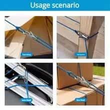 Tenditore e strumento di fissaggio per corde, corda retrattile resistente per campeggio, teloni, amache, imbarcazioni e fissaggio di attrezzature da esterno