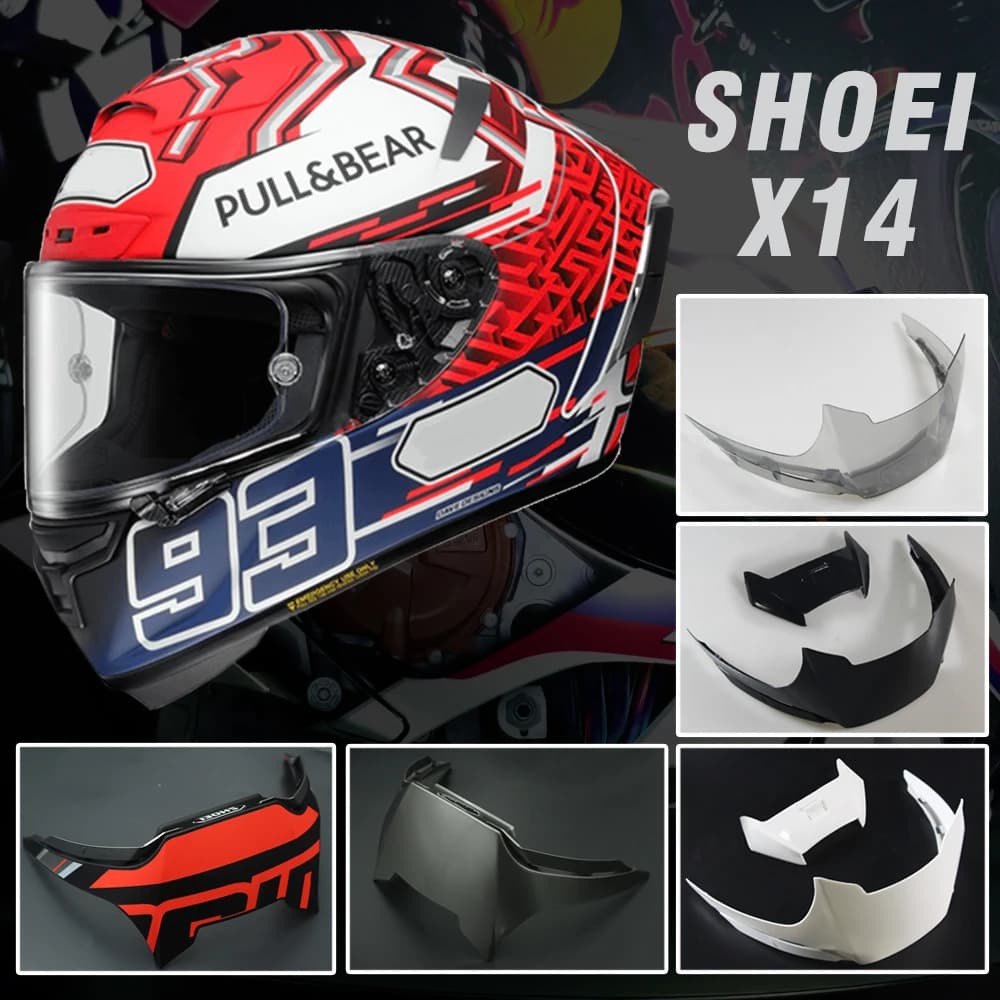 Per SHOEI X14 X-14 X 14 Moto Decorazione Posteriore Casco Spoiler Borsette Casco Ornamento Retrofit Accessori