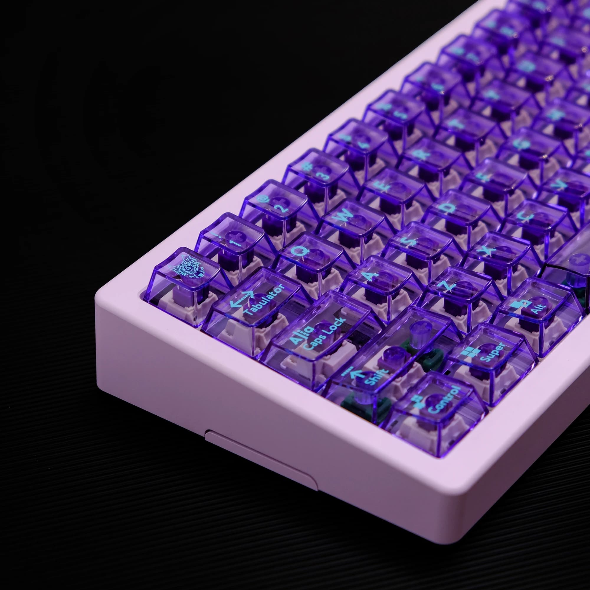 114 tasti Aifei viola trasparente Keycaps Cherry Profile UV pad print Keycaps per Mx Switch tastiera meccanica tastiera da gioco