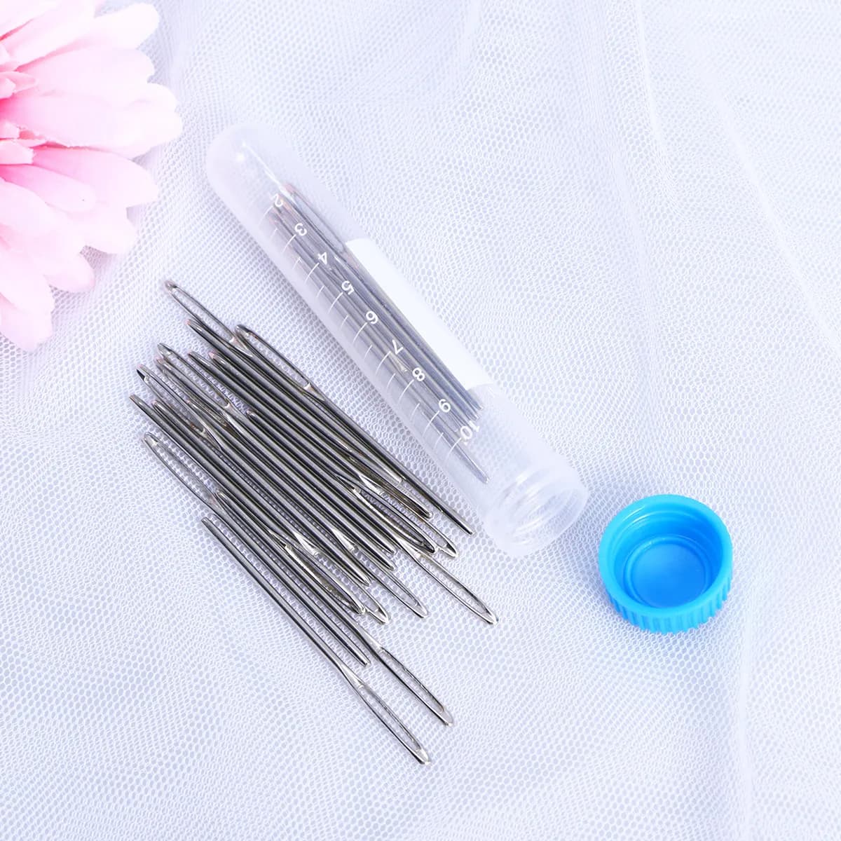 20pcs 6cm Large-Eye Blunt Stitching Needles Silver Sewing Yarn Knitting Needles for DIY Clothing Handcraft HomeCraft