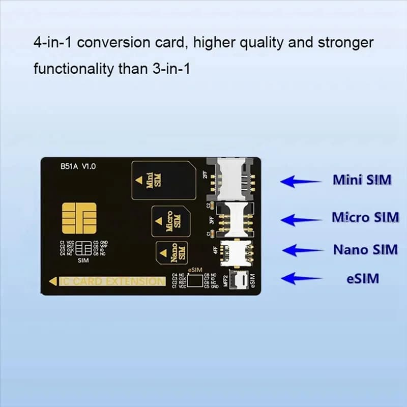 APPLIA-Adattatore Smart Card Scheda di test di apertura Strumento per telefono cellulare 4 in 1 per Mini SIM/Micro SIM/Nano SIM/ESIM