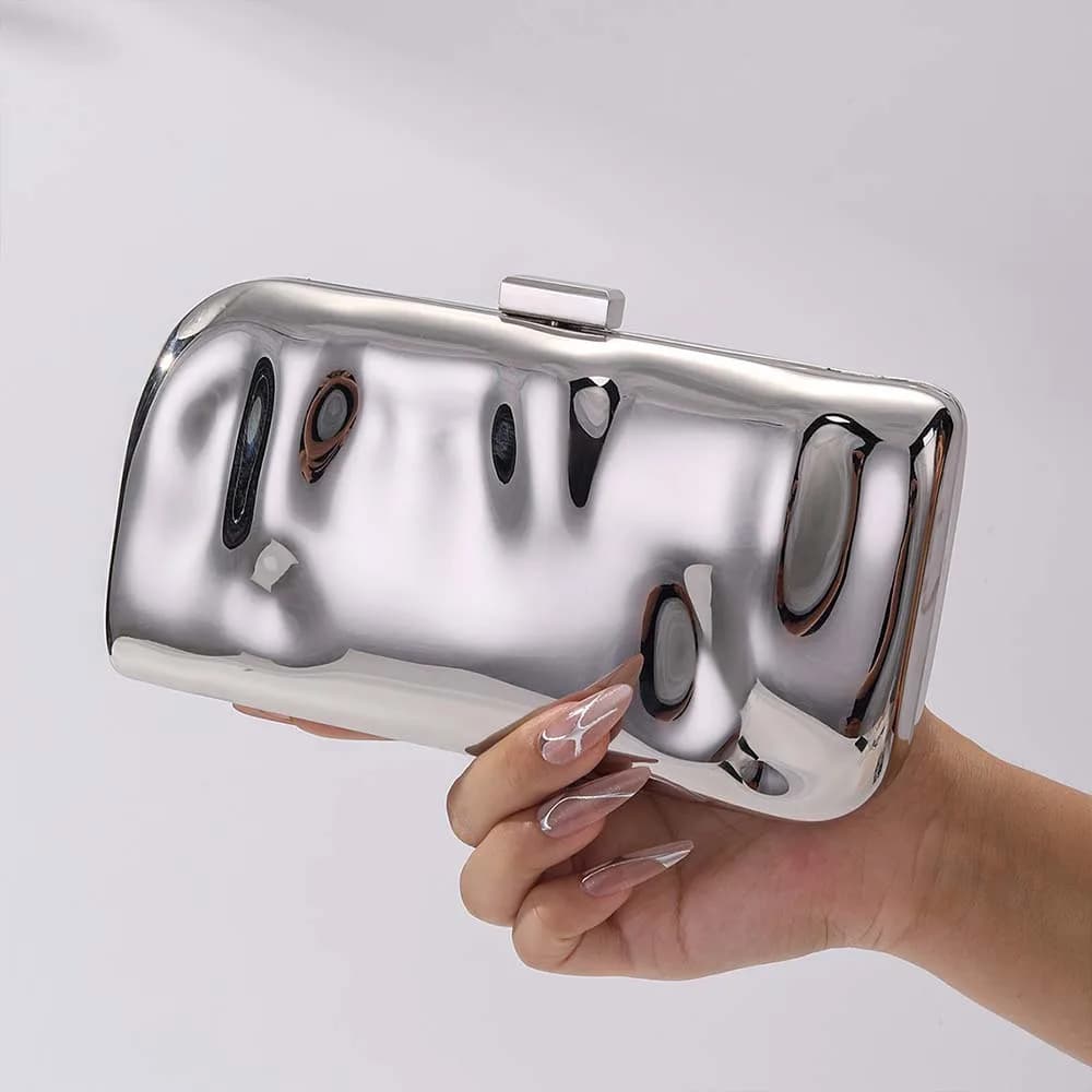 Women's Silver Metallic Shoulder Shoulder Bags Popular Luxury Brand Classic Bag
