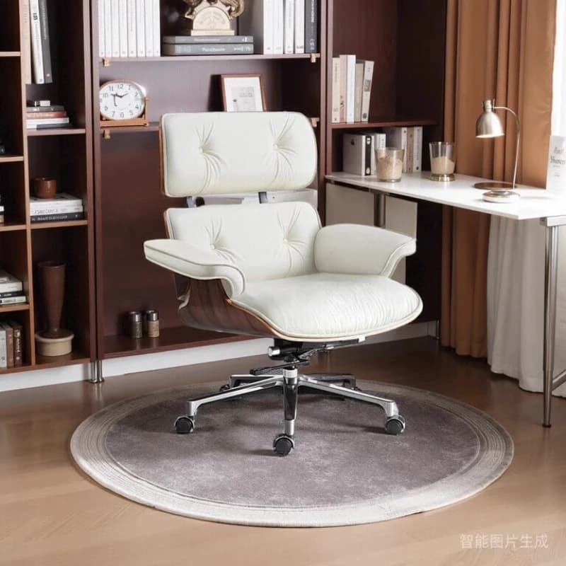 Sedia da Ufficio di Lusso in Pelle, Ergonomica, Resistente, di Alta Gamma, per Meditazione e Gaming, Girevole, Traspirante, Arredo per Ufficio