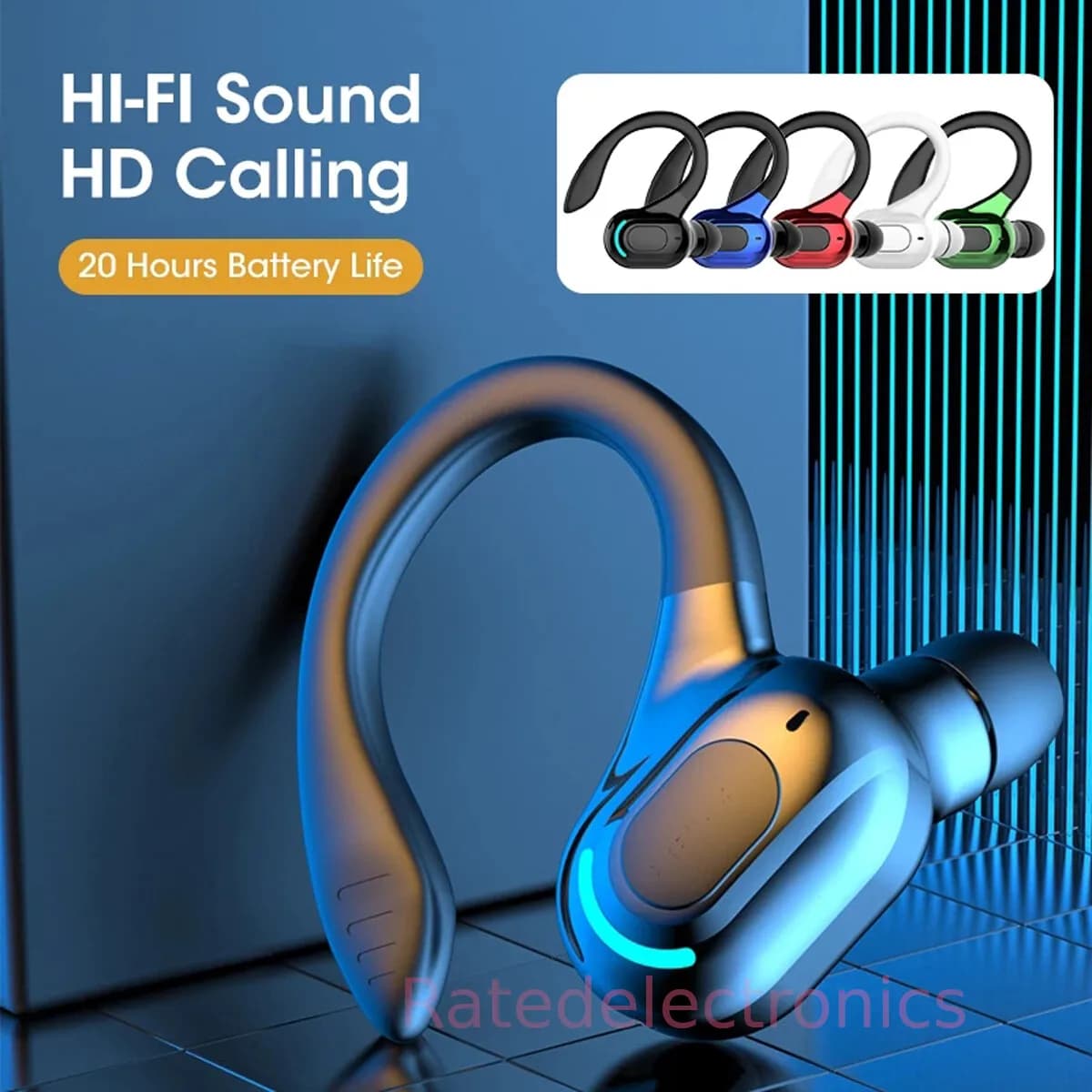 Auricolari Bluetooth 5.1 Wireless 2022 con Gancio per Orecchio, Cuffie Stereo