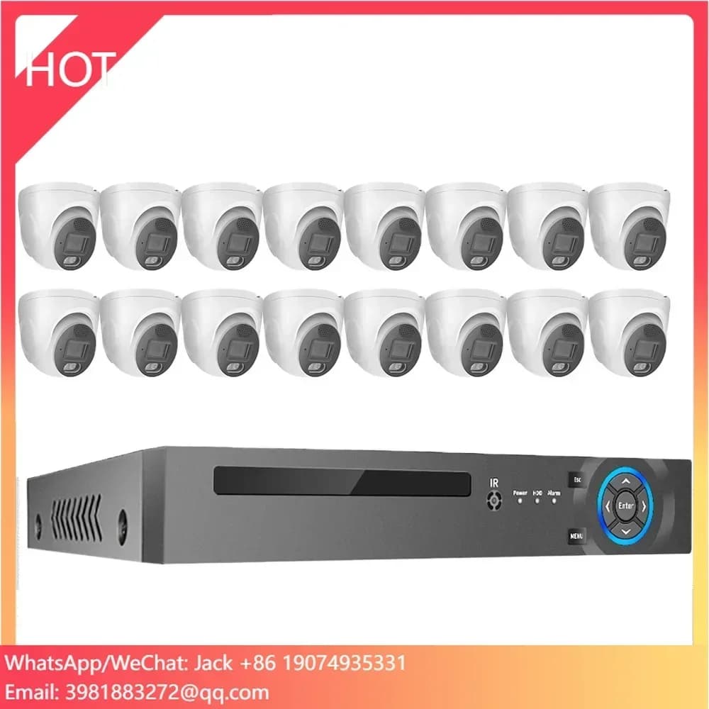 ENSTER Sistema di Sicurezza Domestica 4K a 16 Canali con Telecamere Esterne da 8MP, Kit NVR PoE, Telecamere IP CCTV per Videosorveglianza