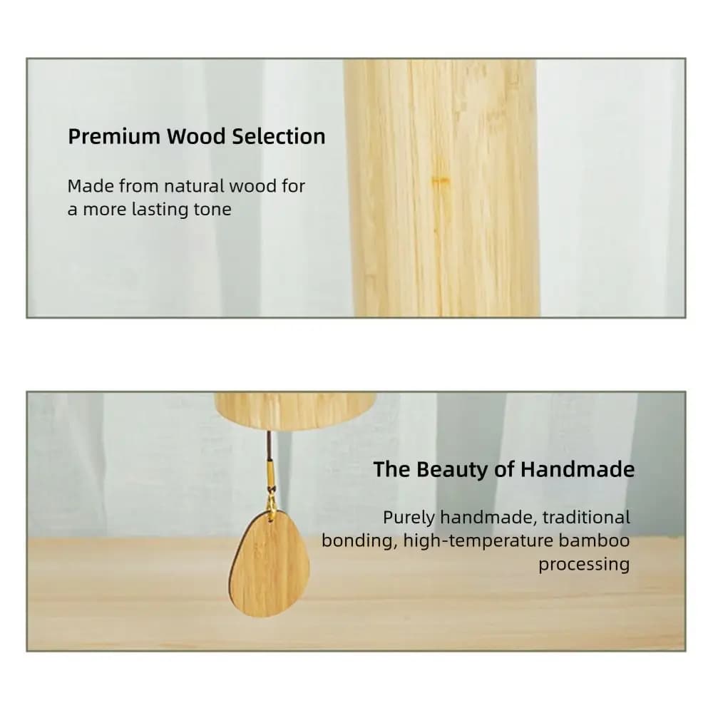 Creative Natural Sound Bamboo Wind Chimes Wind Blows Maple Leaf Figure Wind Bell Four Seasons Pendant Wind Chimes Outdoor Use
