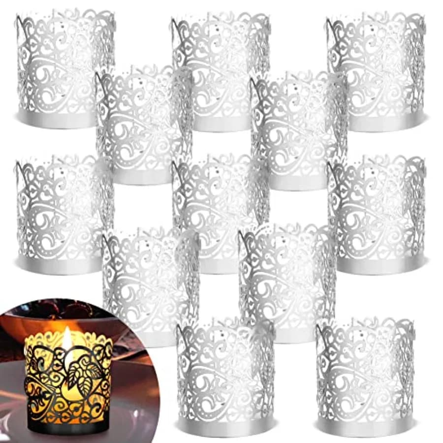 48pcs Votive Candles Holders Wraps, Tea Light Candle Fairy Home Decoration No Bottom