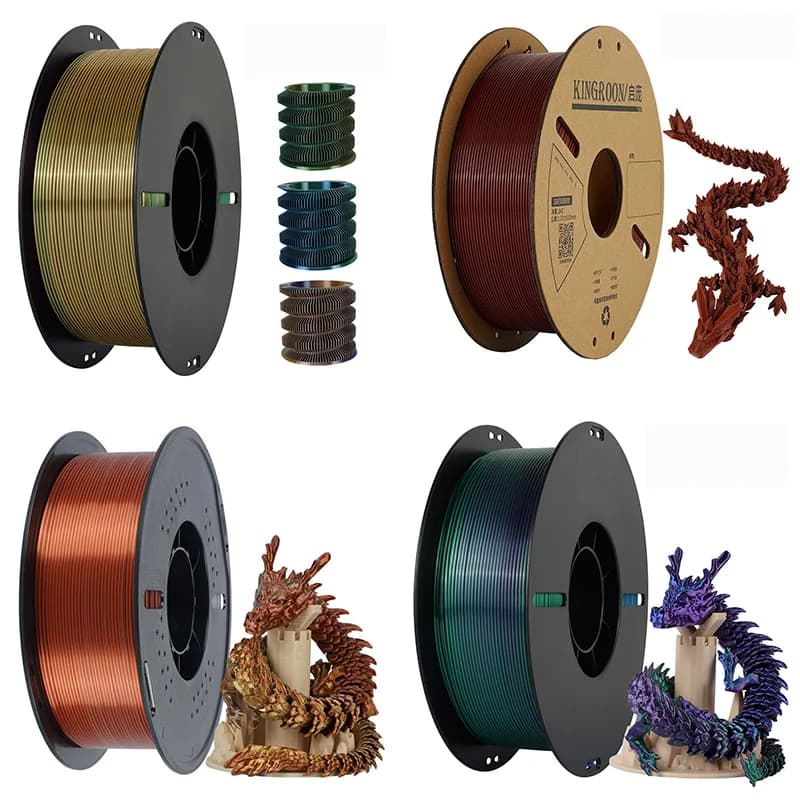 1kg 3D Printer PLA Silk Filament 1.75mm Silk Mixed Color Material FDM Printer Consumables