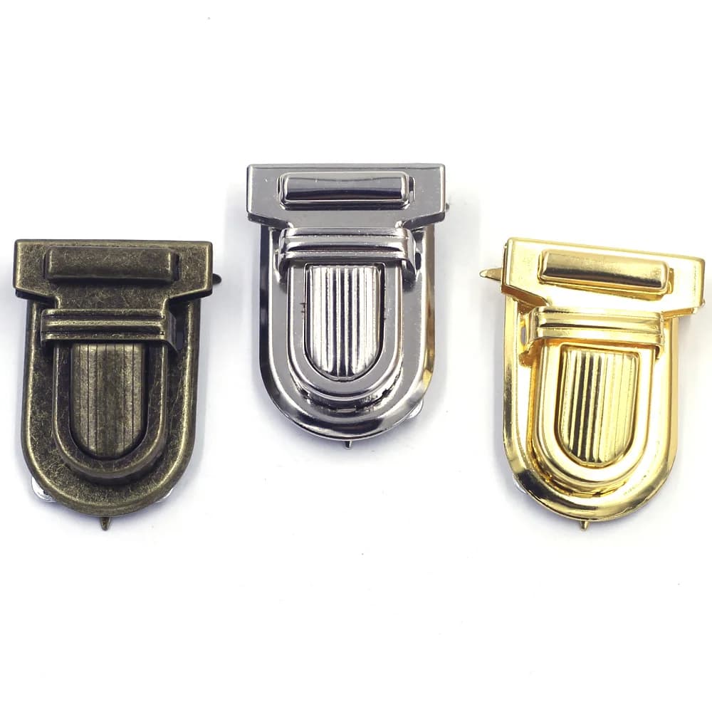 10 Sets DIY Leather Handbag Buckle Clasp Bag Press Push Closure Purse Tongue Lock Briefcase Spring Lock Luggage Part Accessories